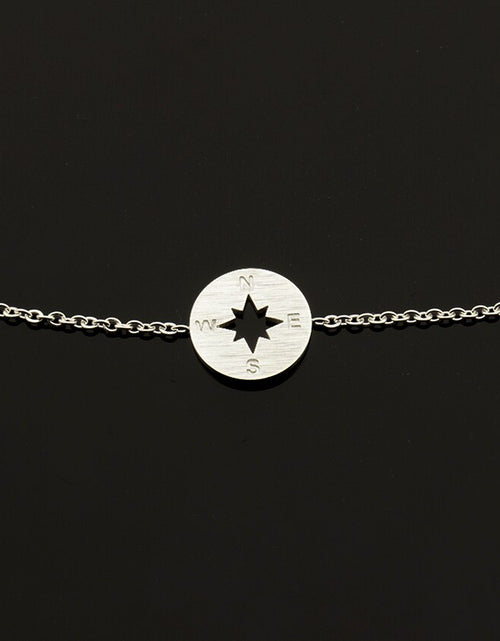 Load image into Gallery viewer, Gold Compass Bracelet Stainless Steel Dainty Disc
